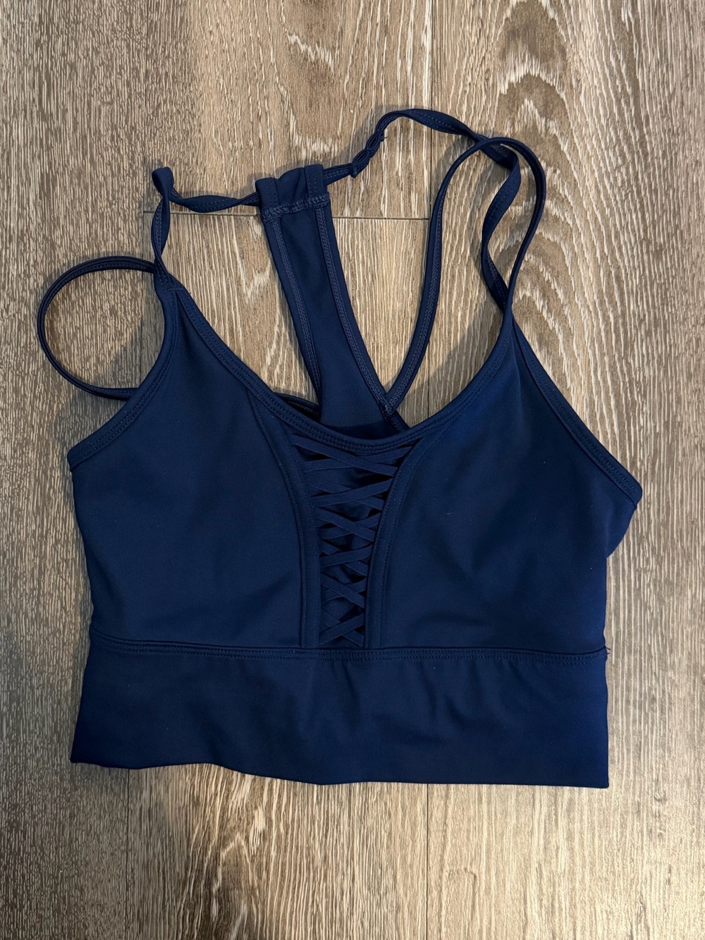 Nike Navy Lace-Up Sports Bralette (not padded)